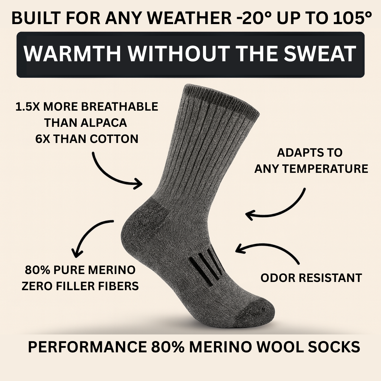Merino Crew Boot Socks BUY 2 GET 2 PAIRS FREE